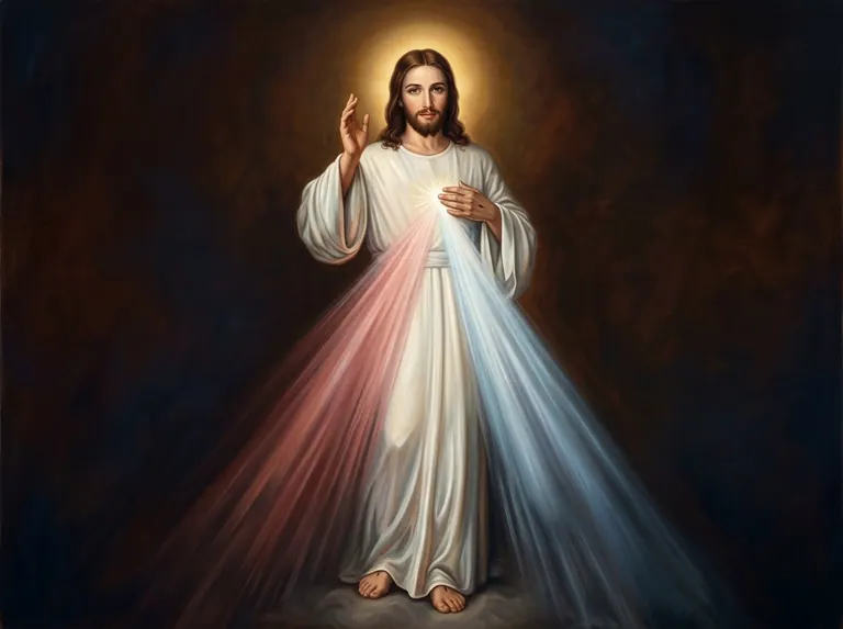 Cristo resucitado con los dos rayos que brotan de su costado